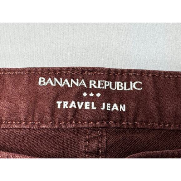 Banana Republic Men's Traveler Slim Fit Maroon Denim Travel Jeans - Size 31x27 - Picture 5 of 7